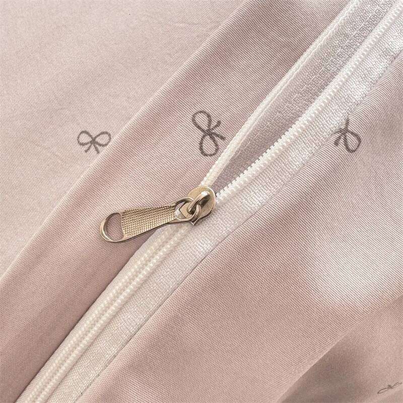 Bonenjoy Purple Duvet Sets Bowknot Printed Single/Full/Queen/King Bed Cover Set dekbedovertrek 240x220 Pillowcase H260311