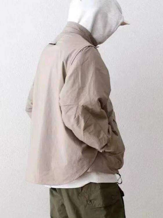 Self Owned Brand Detachable Sleeve Vest Jacket Japanese Retro Multi Pocket Waterproof Coat for Men and Women 26H0311