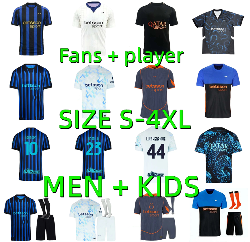 25 26 27 P.ESPOSITO BARELLA INtErS Milanss soccer jerseys 2026 2027 ROSSI LAUTARO CALHANOGLU THURAM DIMARCO P.ESPOSITO TAREMI football shirt men kids Player version