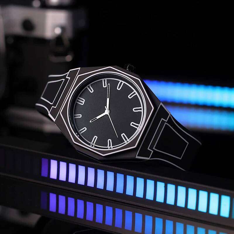 PINTIME New Men's Watches Black White Quartz Watch for Man Creativity 2D Comic Style Wristwatch Leisure Male Cool Clocks
