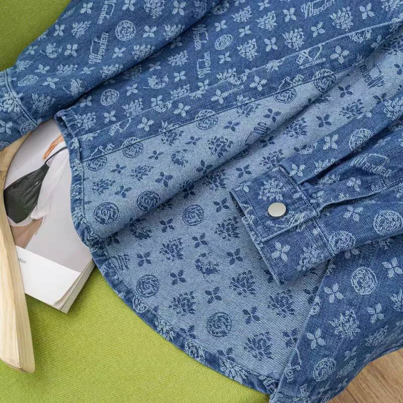 Vintage Hong Kong Style Niche Design Sensibility Distressed Denim Jacket Loose Fit Fashionable Shirt For Women New Arrival Fall