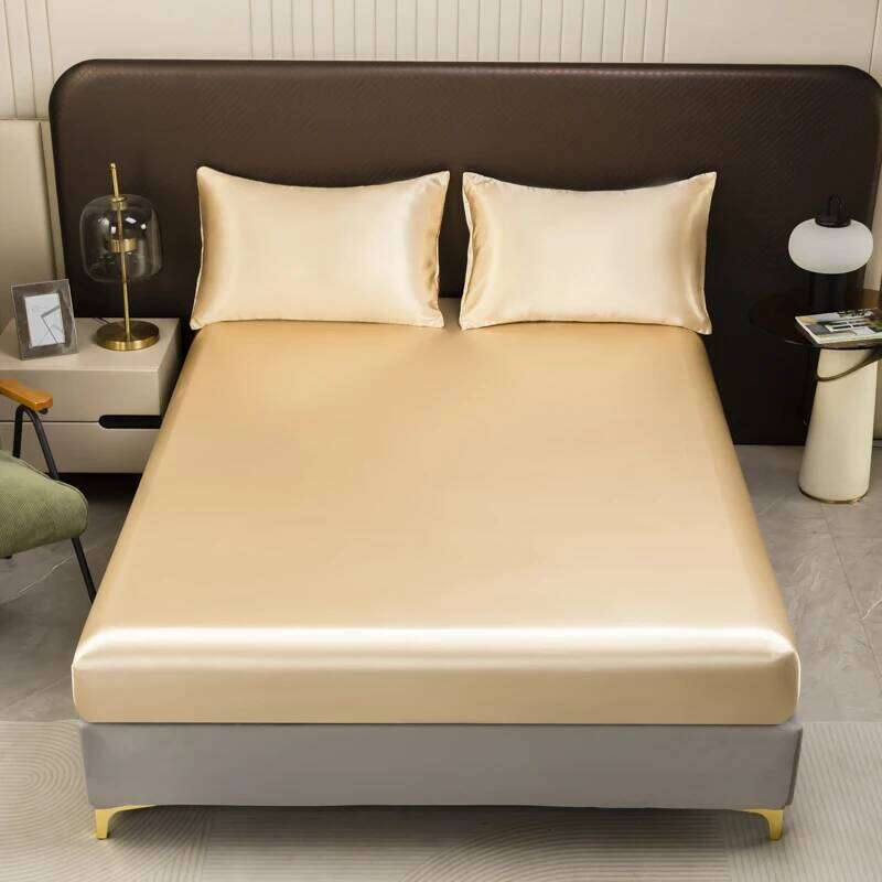 Opulent Solid Color Satin Bedding Set,Includes Flat Fitted Sheet, Pillowcases, Linens for a Royal Sleep Experience H260311 - view 4
