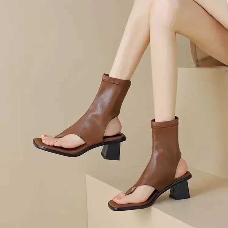 Mid Heels Sexy Womens Sandals Clip Toe Designer Elegant Heels Shoes 2025 Fad Summer Trend Party Shoes Pumps New Mujer Zapatos K260311