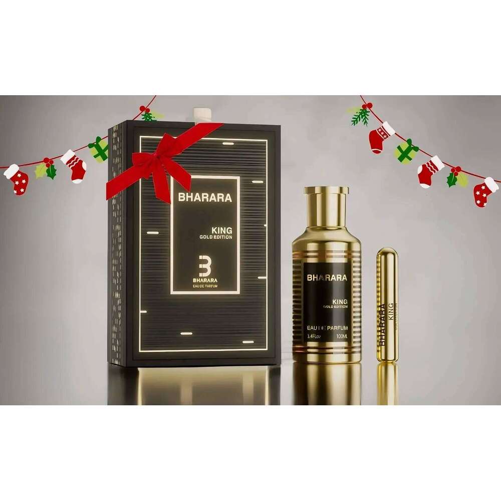 Bharara King Gold Edition EDP 3.4oz/100ml Strong Amber Woody Long Lasting Cologne, Luxury Gift for Him Christmas & Halloween Z260311