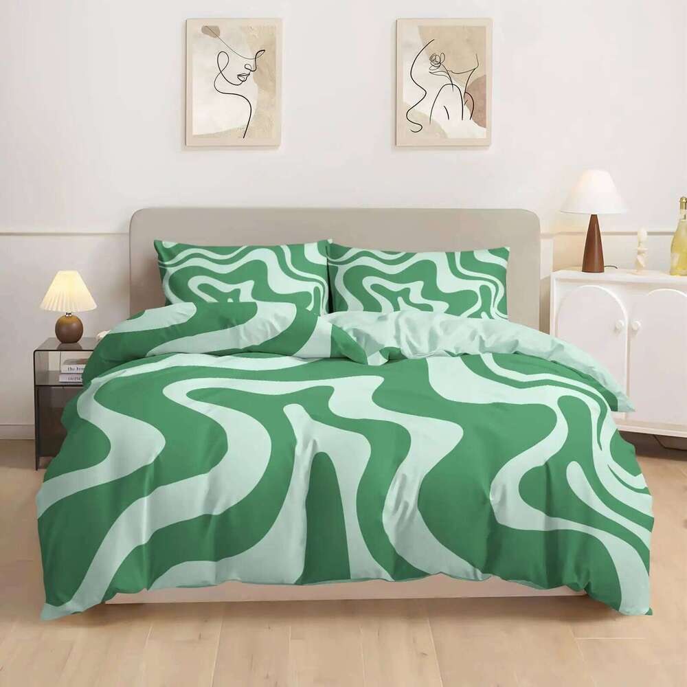 Black White Striped Queen Size Stylish Soft Warm Cover, Suitable For Men and Women Bedroom Duvet Coverset H260311 - view 3