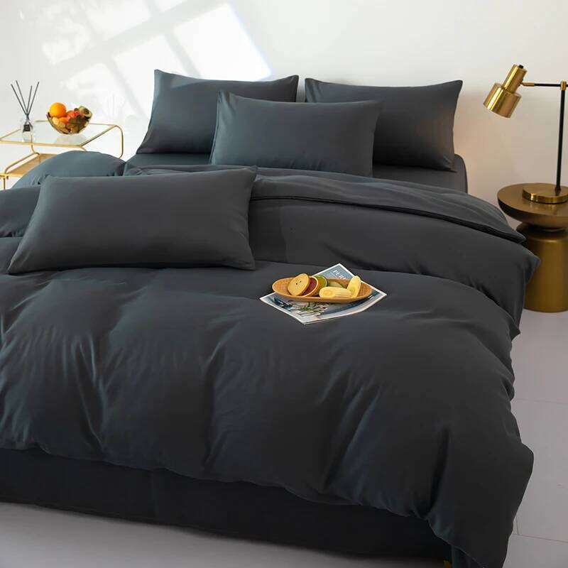 Bonenjoy Bedding Solid Color Sheet Brushed Bedclothes Single/Double/Queen Size Bed Linen Home Quilt Cover Set H260311