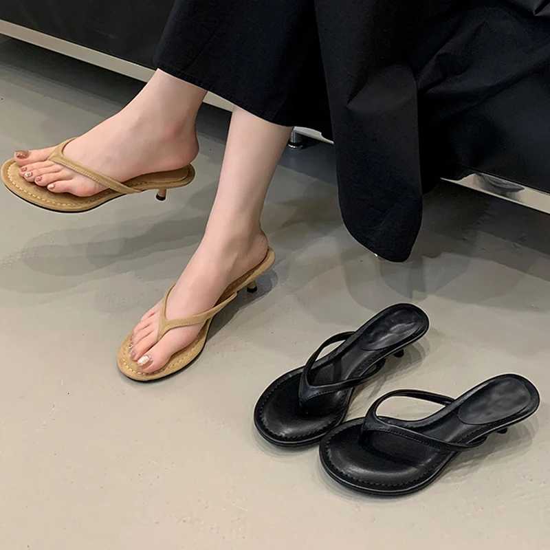 2025 Fashion Low Heels Woman Round Clip Toe Mules Party Casual Sandals Slides Flip Flops Summer Shoes Pantuflas Mujer K260311