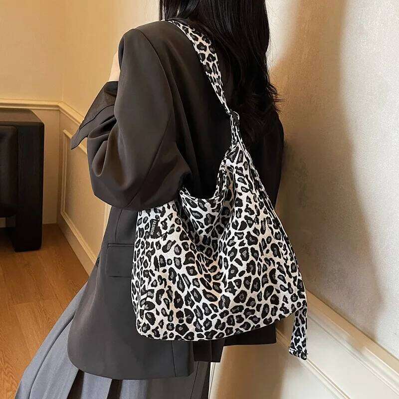 Fashion Leopard Print Shoulder Bags for Women Large Capacity Ladies Adjustable Crossbody Bag Retro Portable Female Tote Handbag XJ260311