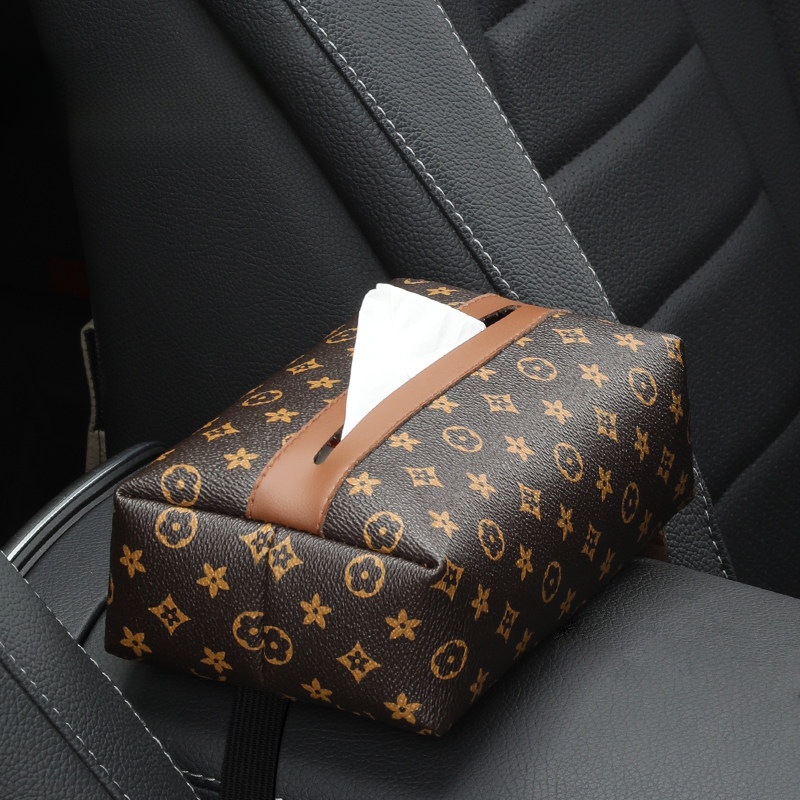 Designer Retro Furniture Tissue Box PU Napkin Holder Desktop Bedroom Coffee Table Paper Drawer Leather Car Universal Organizer Classic Letter ddmythur