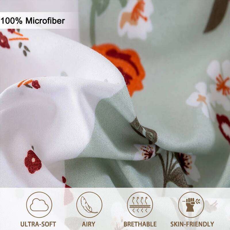 3pcs/set Splice Floral Pattern Set1 & 2 PillowcaseSoft And Skin-Friendly Duvet Cover Bedding Set For H260311 - view 5