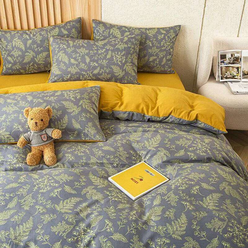 cover Set, Double-Layer Yarn, Includes 1 Quilt Cover 1/2 Pillowcases, Duvet Insert, No Pillow Core H260311 - view 5