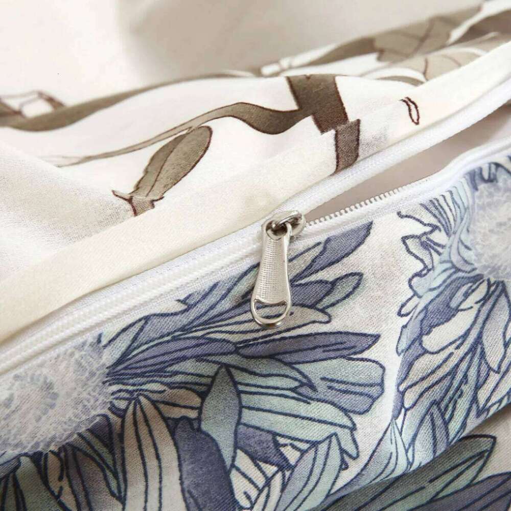 Botanical Floral Duvet 3PCS Chrysanthemum Pattern Comforter Cover Microfiber Farmhouse Flower Leaves Bedding Set Twin H260311