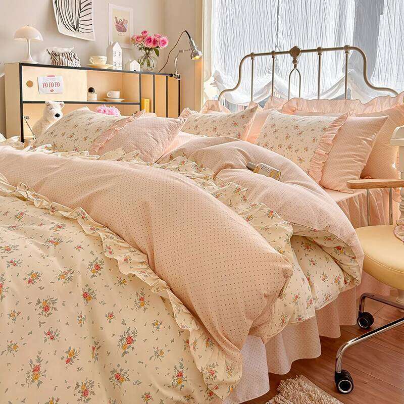 3pcs 100% Cotton Duvet Set 1*Duvet Cover + 2*Pillowcase, Without Core, Korean lace Bedding Set, Soft Comfortable H260311