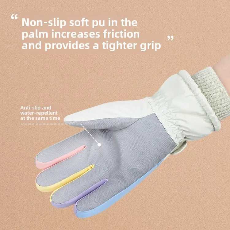 Warm Winter Skiing Gloves Fashion Letter Windproof Thermal Sports Gloves Waterproof Touch Screen Cycling Gloves for Snowmobile M260311