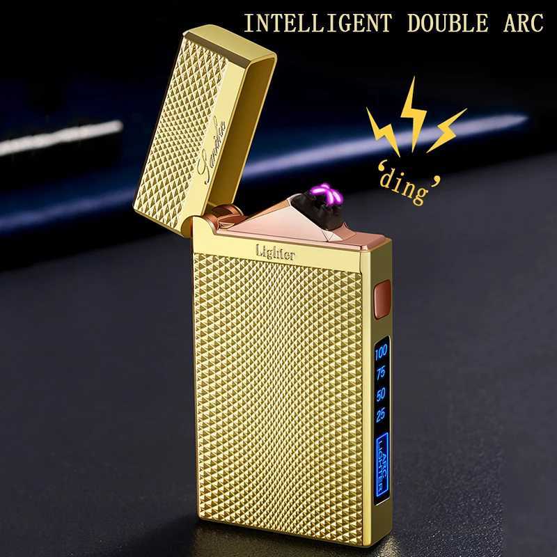 1pc of high-end smart dual-electric arc Type-C charging lighter fire starter and flashlight in one windproof dual-electric N260311
