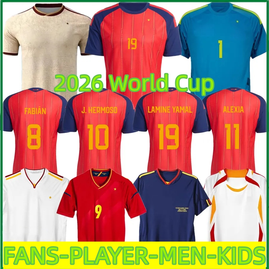 2026 Spain LAMINE YAMAL Soccer Jerseys 26 27 WILLIAMS JR MORATA FABIAN JOSELU OLMO Spanish Espana Football shirt RODRIGO PEDRI