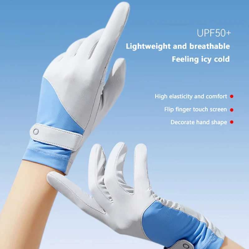 1 Pair Sun Protection Gloves One Size Sunscreen Breathable Anti-UV Cooling Fabric Slip Gloves For Outdoor Cycling Driving M260311