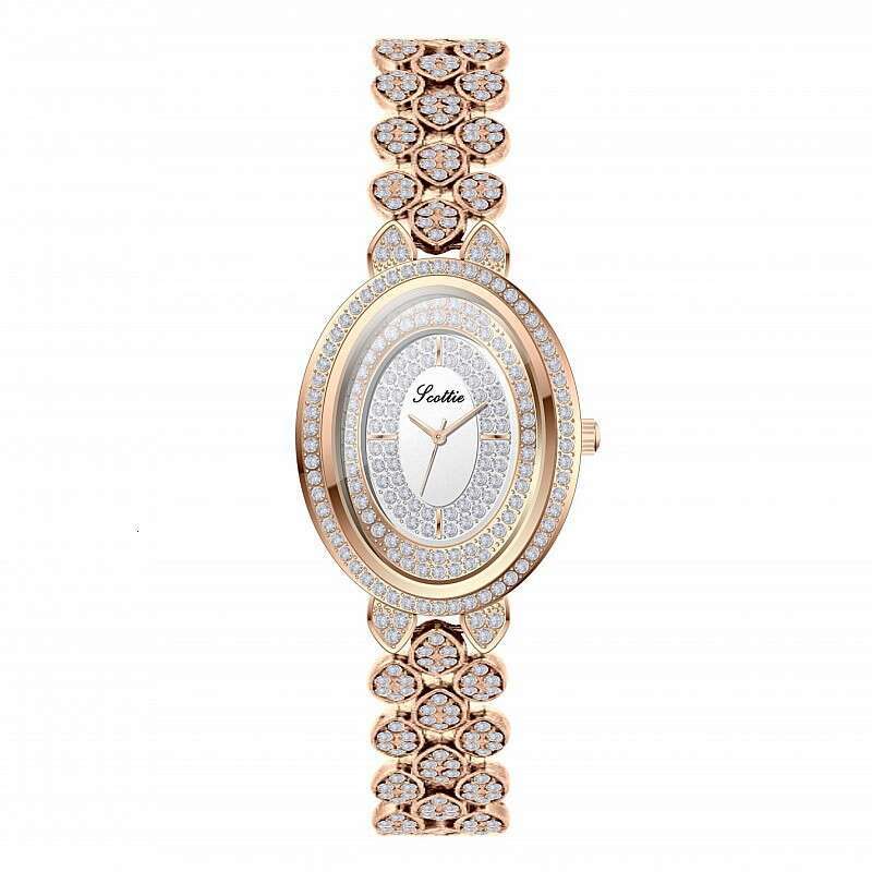 With Box Supply Scottie Oval Fashion Steel Band Women's Watch Design Inlaid with Diamonds Starry Sky Dainty Free gift