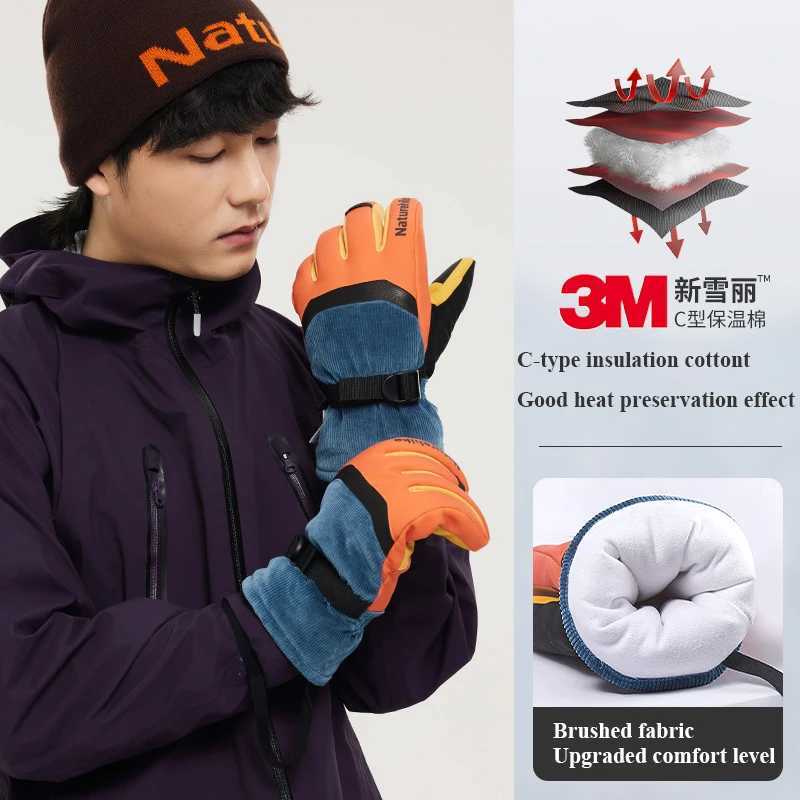 Naturehike Waterproof Five-finger Ski Gloves 2025 New Autumn And Winter Warm Outdoor Hiking Non-slip Touch Screen Gloves M260311