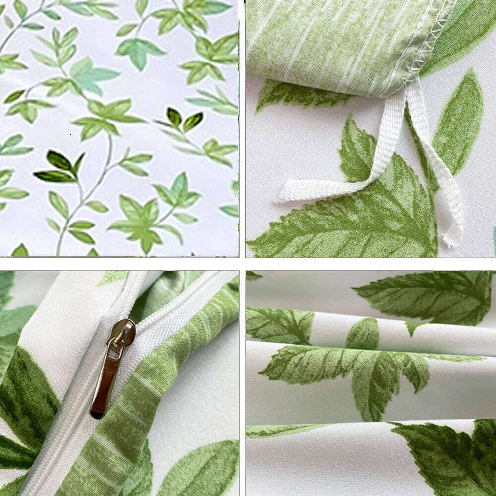 2/3pcs Green Flower Print Duvet with Pillow Case Nordic Comforter Bedding Set Quilt Cover Queen/King Double Bed H260311 - view 5