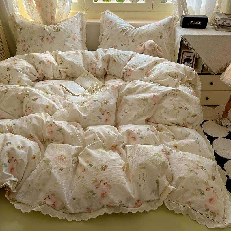 A 3-piece set of hollowed-out lace covers, bedding including 1 duvet cover +2 pillowcases without cores, comfortable H260311