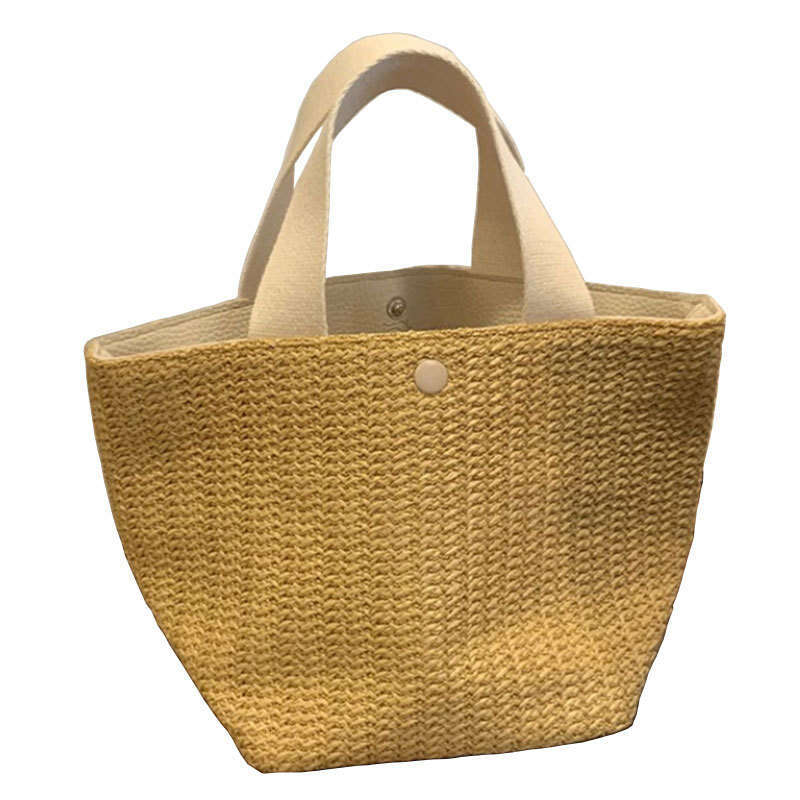 beach bag designer Ins 2026 Vacation Summer Pastoral Style Woven Retro Handheld Straw Bag for Women