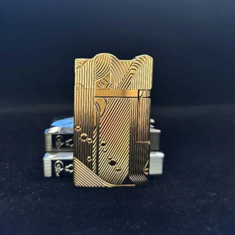 Creative mermaid pattern fuel lighter classic brass material crisp sound side-sliding ignition exquisite gift for men N260311