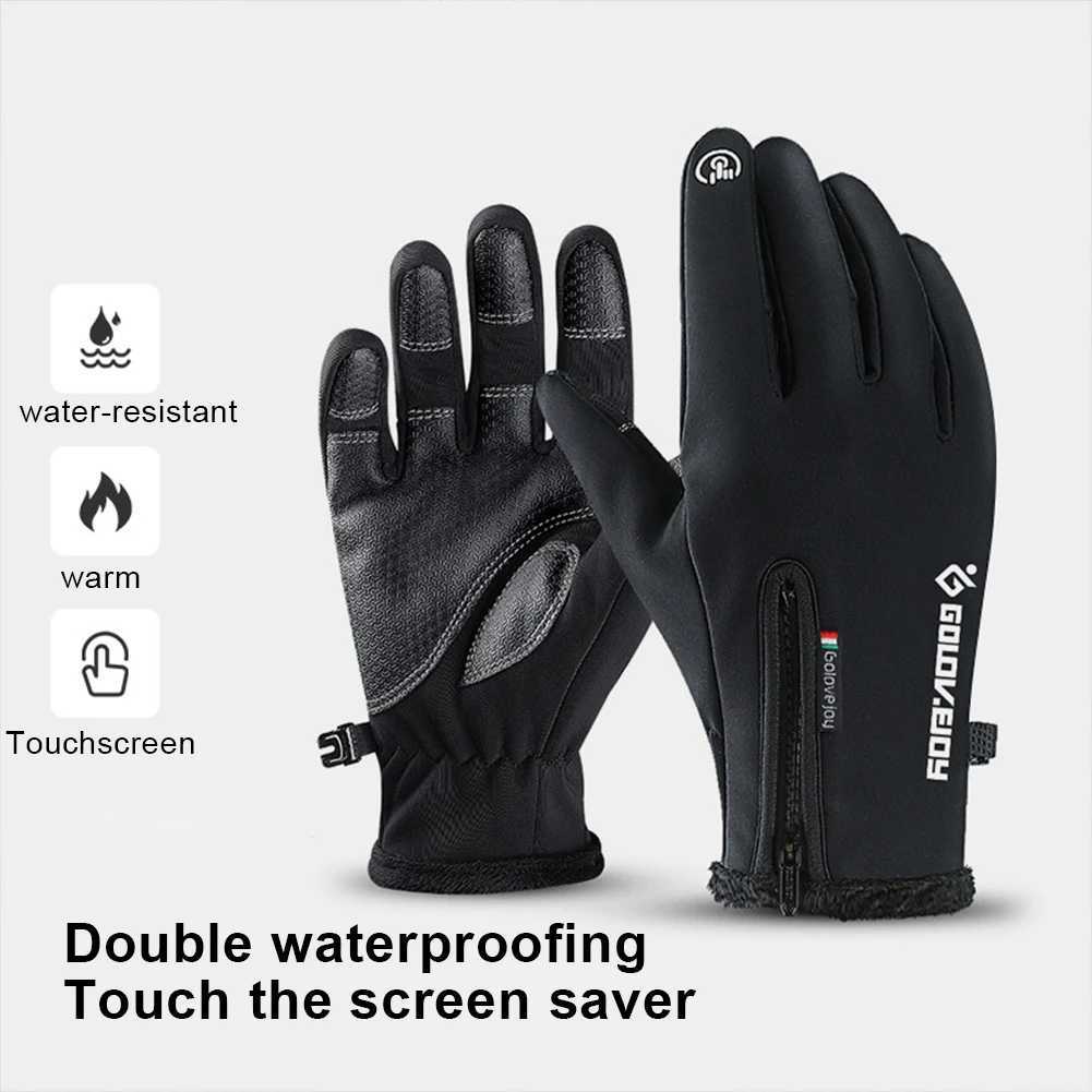 New Brand Mens Ski Gloves Outdoor Waterproof Non-Slip Cycling Gloves Driving Motorcycle Cold Protection Gloves for Cold Winter M260311