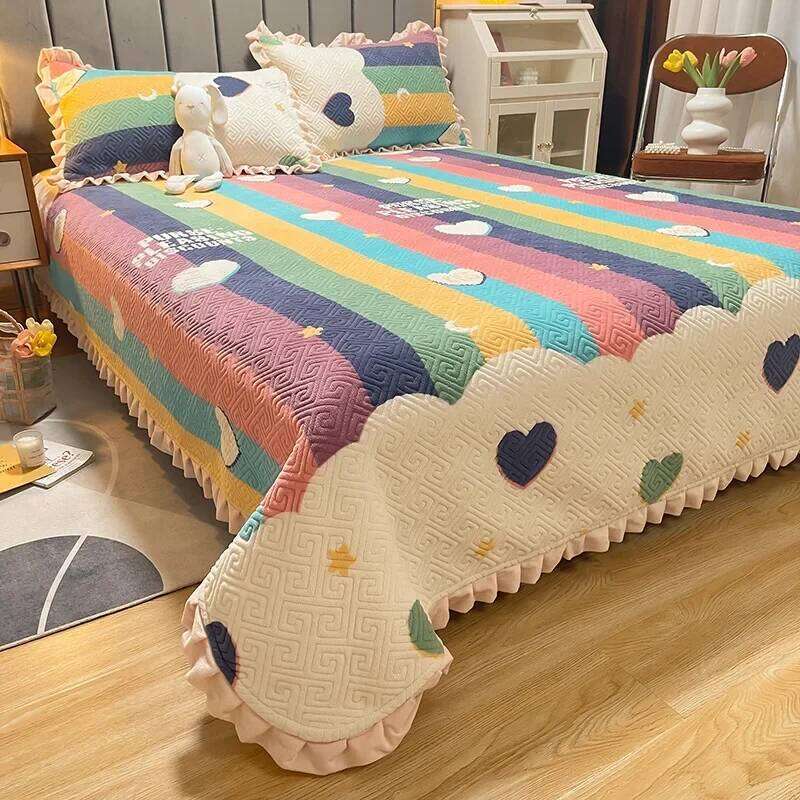 Thickened Milk Fiber Quilted Three Or Four Piece Suit Winter Tatami Bed Cover H260311