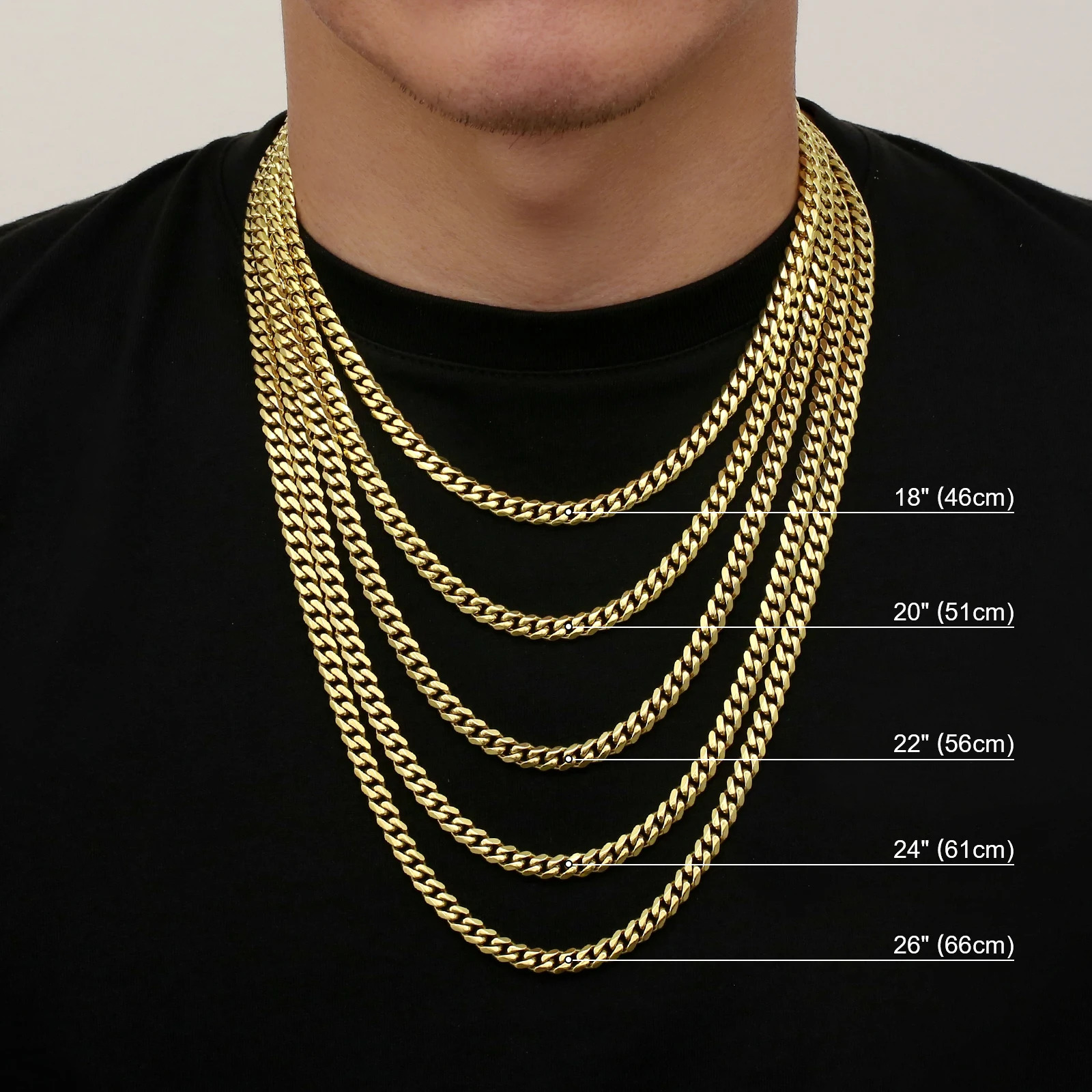 3mm 4mm 5mm 6mm 8mm 14k Gold Plated Stainless Steel Miami Cuban Link Necklace Lobster Clasp Mens Chains 260309
