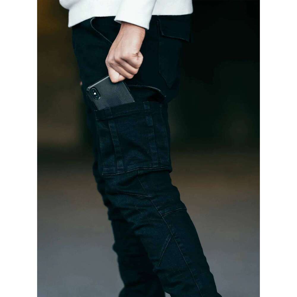 Mens Stretchy Skinny Ripped Men Side Pocket Washed Slim Denim Pants Biker Jeans Fashion Sweatpants Hip Hop Trousers Jogger Z260225