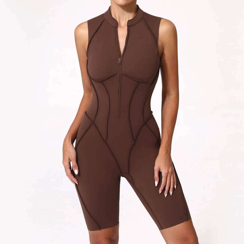 New Short Sleeve Zipper Sports Fitness Suits Women Dance Running Training Clothing Gym Push Ups Yoga Suit Set 26H0311