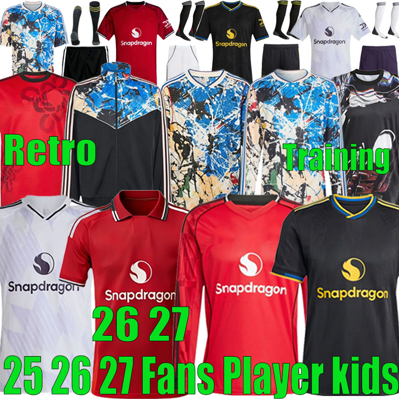 25 26 27 SESKO MBEUMO CUNHA CANTONA Soccer Jerseys man unite Retro football shirts B. FERNANES AMAD Men kids kits MAINOO Goalkeeper 2026 Stone Roses shorts tracksuit
