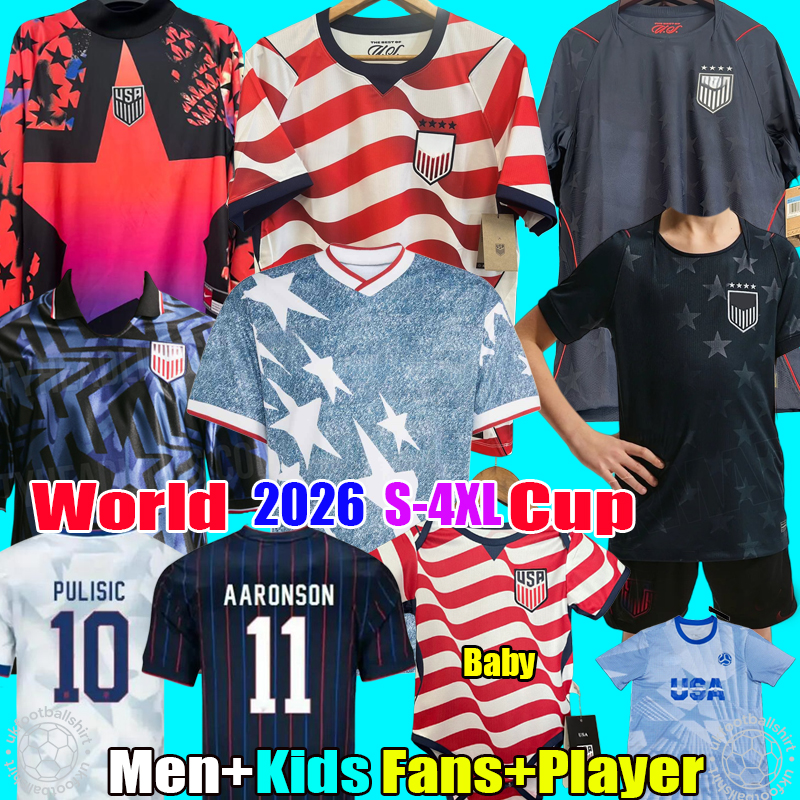 USAS Jersey 2026 PULISIC MCKENNIE Soccer Jersey SMITH MORGAN BALOGUN MUSAH ADAMS Football Shirt United States 26 27 Retro 1994 camiseta de futbol Men Kids kit Uniform