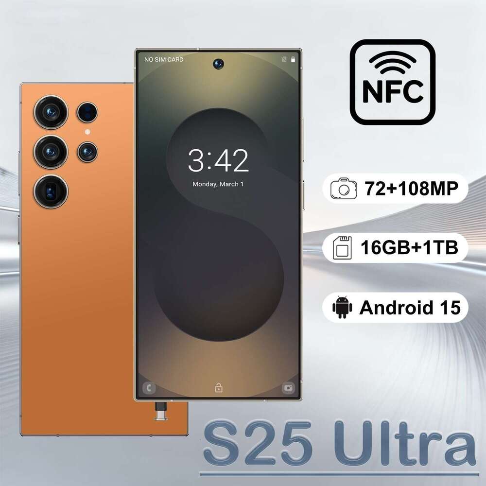 Renowned brand cross-border S25 Ultra smartphone 7.3-inch with NFC Android smartphone strength factory can send CKS on behalf