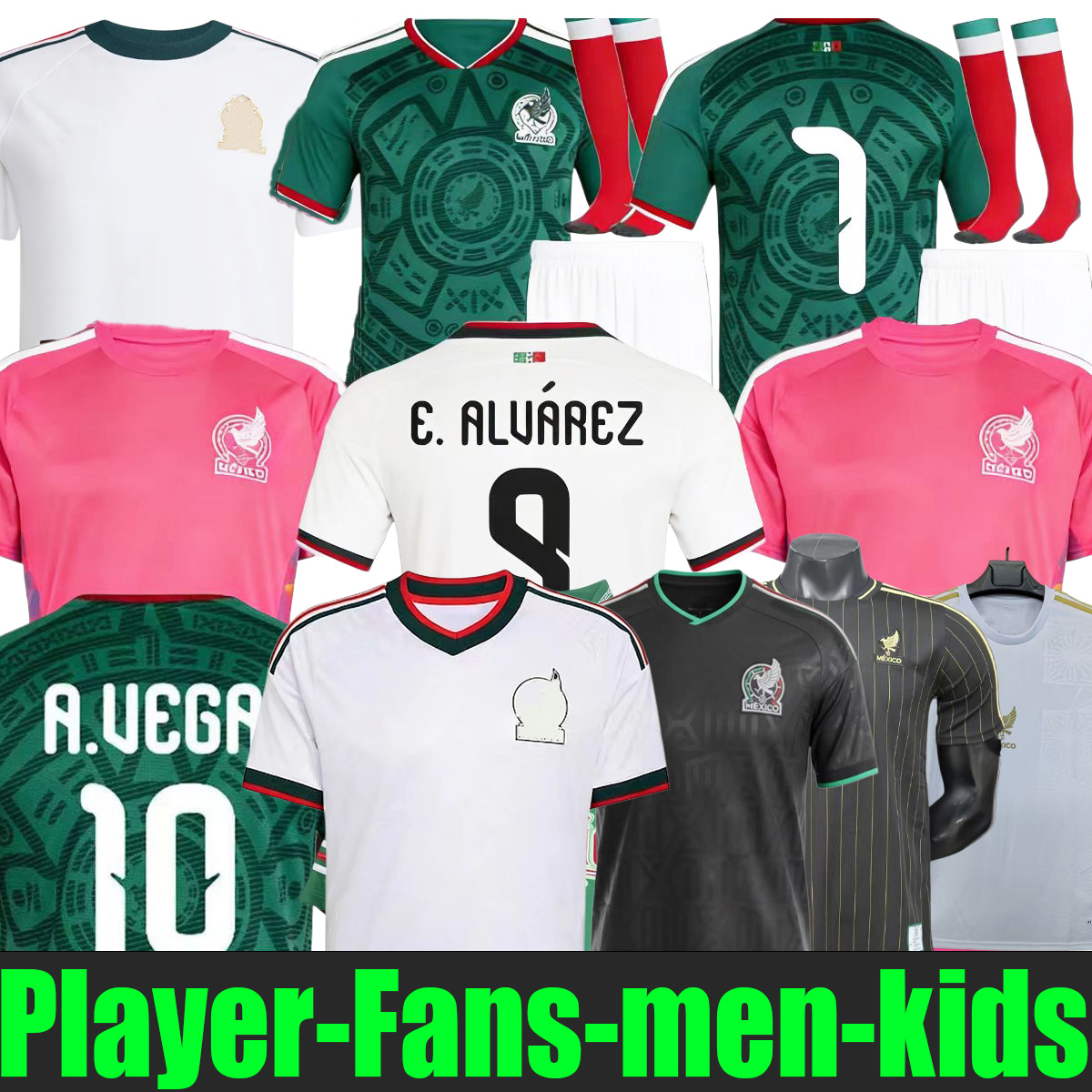 2026 size 16-4XL Mexico 2026 2027 Gold Cup soccer jersey A.VEGA RAUL J. QUInONES 26 27 H.LOZANO Men Kids Football Shirts Uniforms E. ALVAREZ Concacaf Nations League Final