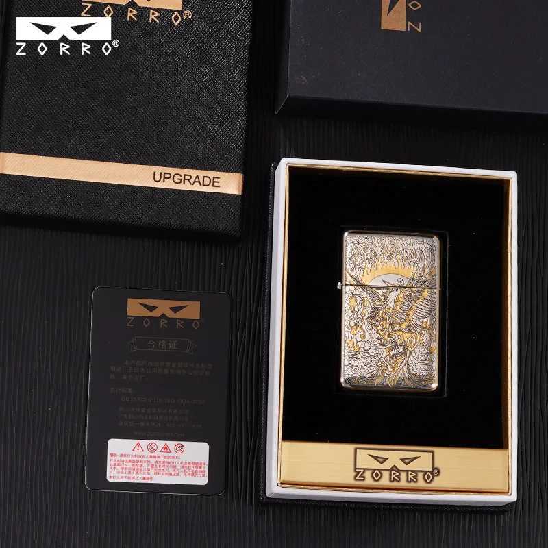 Z790 3rd Generation Brass Carving Phoenix Nirvana Retro Windproof Lighter High-end Classic Retro Oil Machine N260311
