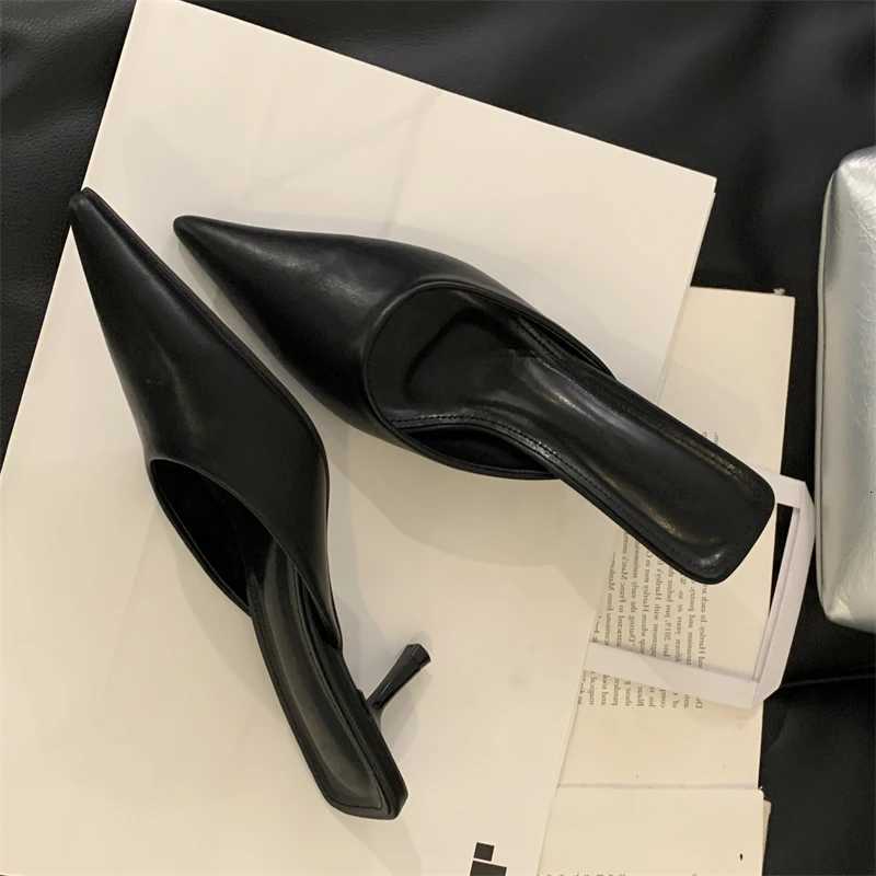 Eilyken Spring New Leopard Print Women Slipper Pointed Toe Thin Low Heel Sandal Ladies Mules Shoes Zapatos Mujer K260311