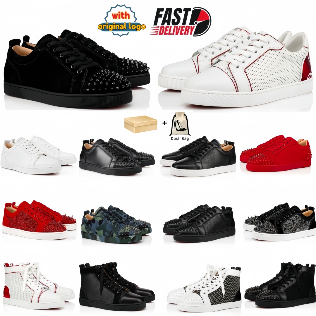 Designer Dress Shoes Luxury Men Shoes Women Casual Shoes red Bottom shoe Top Quality Black White Men Women Luxury classic shoes Office Career Wedding shoes size 35-47