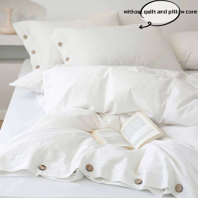 3pcs 100% cotton bedding set Double Duvet 220x240 Solid Twist Cotton King Size Bedding Quilt Cover Set H260311