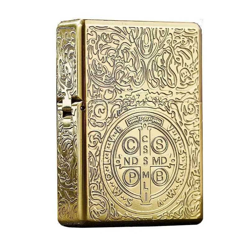 Authentic Retro High-End Waterproof Sealed Armor Constantine Kerosene Lighter Heavy Duty Metal Gasoline Lighter Mens Gift N260311