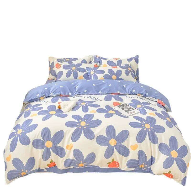 Strawberry Bedding Double Soft 3/4pcs Bed Sheet Set Duvet Cover Queen King Size Comforter Sets Home For Child H260311