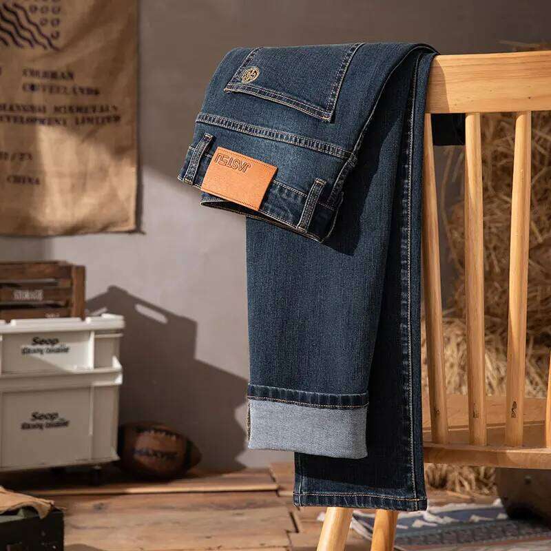 Autumn Men's Jeans High Quality Elastic Cotton Classic Business Straight Trousers Male Fashion Casual Vintage Wash Denim Pants Z260225
