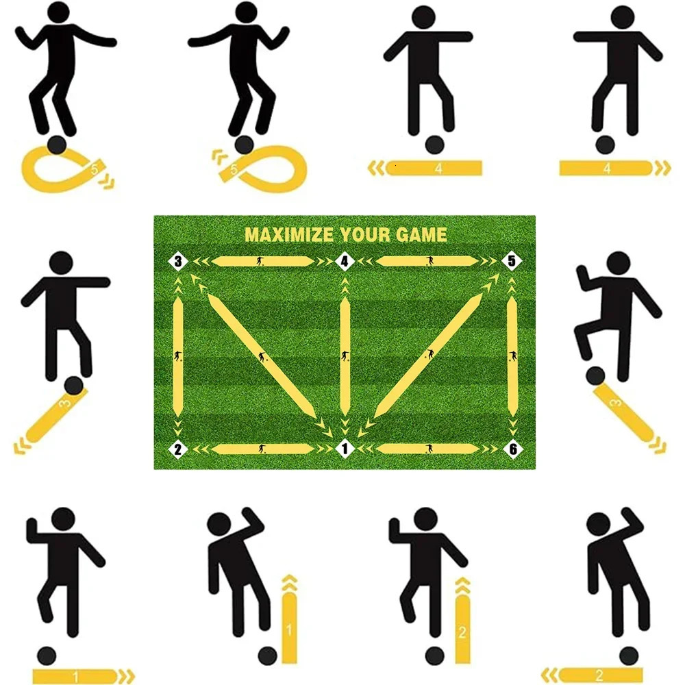 Football Training Mat Soccer Training Equipment Non Slip Foldable Kids Adults Dribble Mat Training Indoor Ourdoor Equipment 260303
