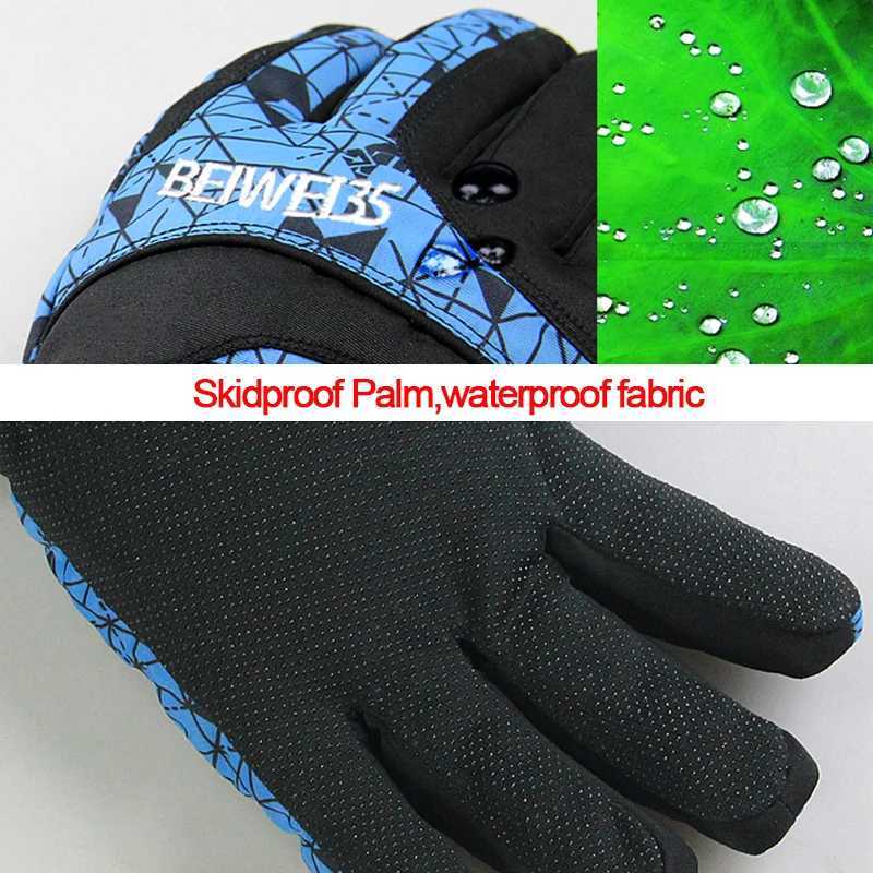 BEIWEI35 Winter Warm Snowboard Ski Gloves Men Women Mountain Skiing Snowmobile Snow Motorcycle Gloves Windproof M260311