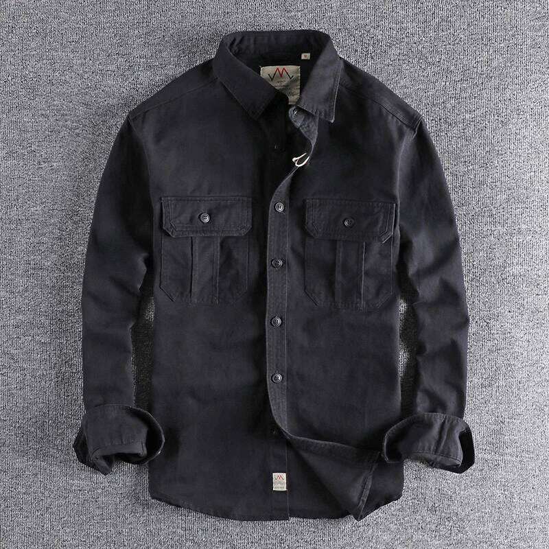 Fashion Wash n-style uniform long-sleeved shirt men's double pockets casual youth jacket thin coat 26Y0311