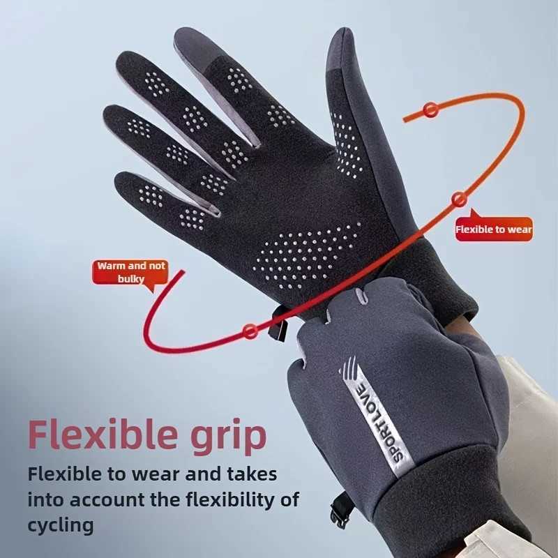 Winter Sports Cycling Gloves Windproof Thermal Touchscreen Skiing Gloves Anti-Cold Waterproof Anti-Slip Running Driving Gloves M260311