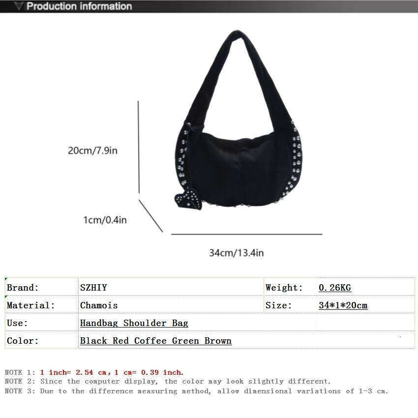 Fashion Designer Women Luxury Handbag Punk Rivet Style Armpit Pocket Retro Shoulder Bag for Girls New Bolso Lujo XJ260311