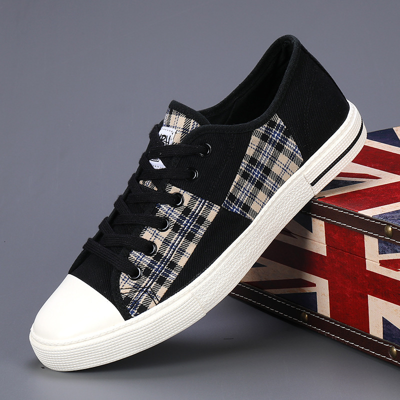 2026 Men's Canvas Shoes - Sports Shoes - Lightweight Heightened Patchwork Style - Trendy Student-style Leisure Running Shoes - Low-top Sports Sho