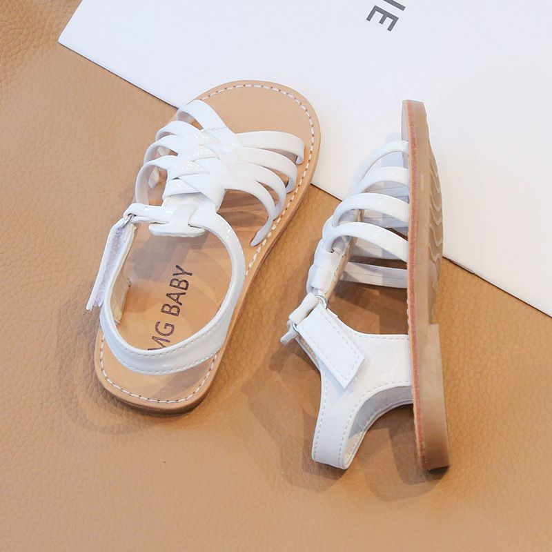Kid Roman Sandals Woven Casual Beach Shoes Girls Comfortable Soft Sole Flat Sandals Kidszworld Student Toddler Sandals Size 21 - 30 K0743
